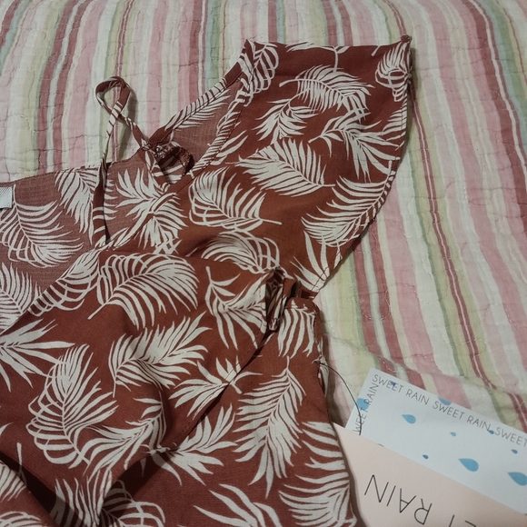 🙂 Sweet Rain women's top large brown and white - Picture 3 of 7